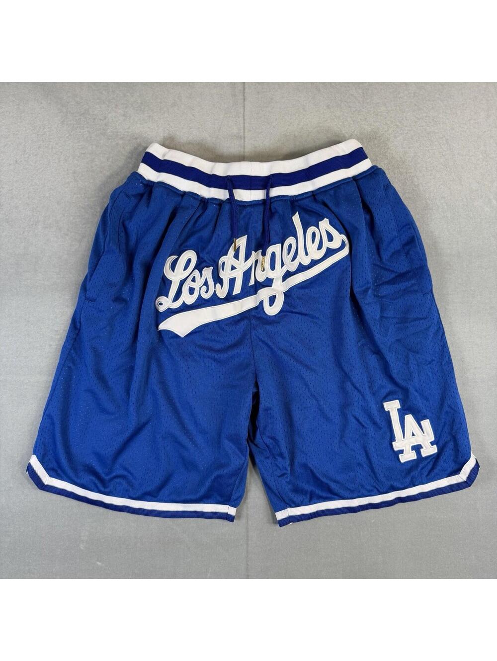 Just Don Los Angeles Dodgers Shorts Mens XL Blue Mesh Embroidered LA MLB USA